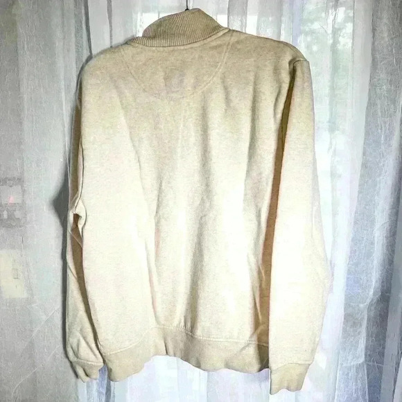 Orvis  Men's Size M long sleeve white 1/4 zip mock neck sweatshirt embroidered - Picture 8 of 13